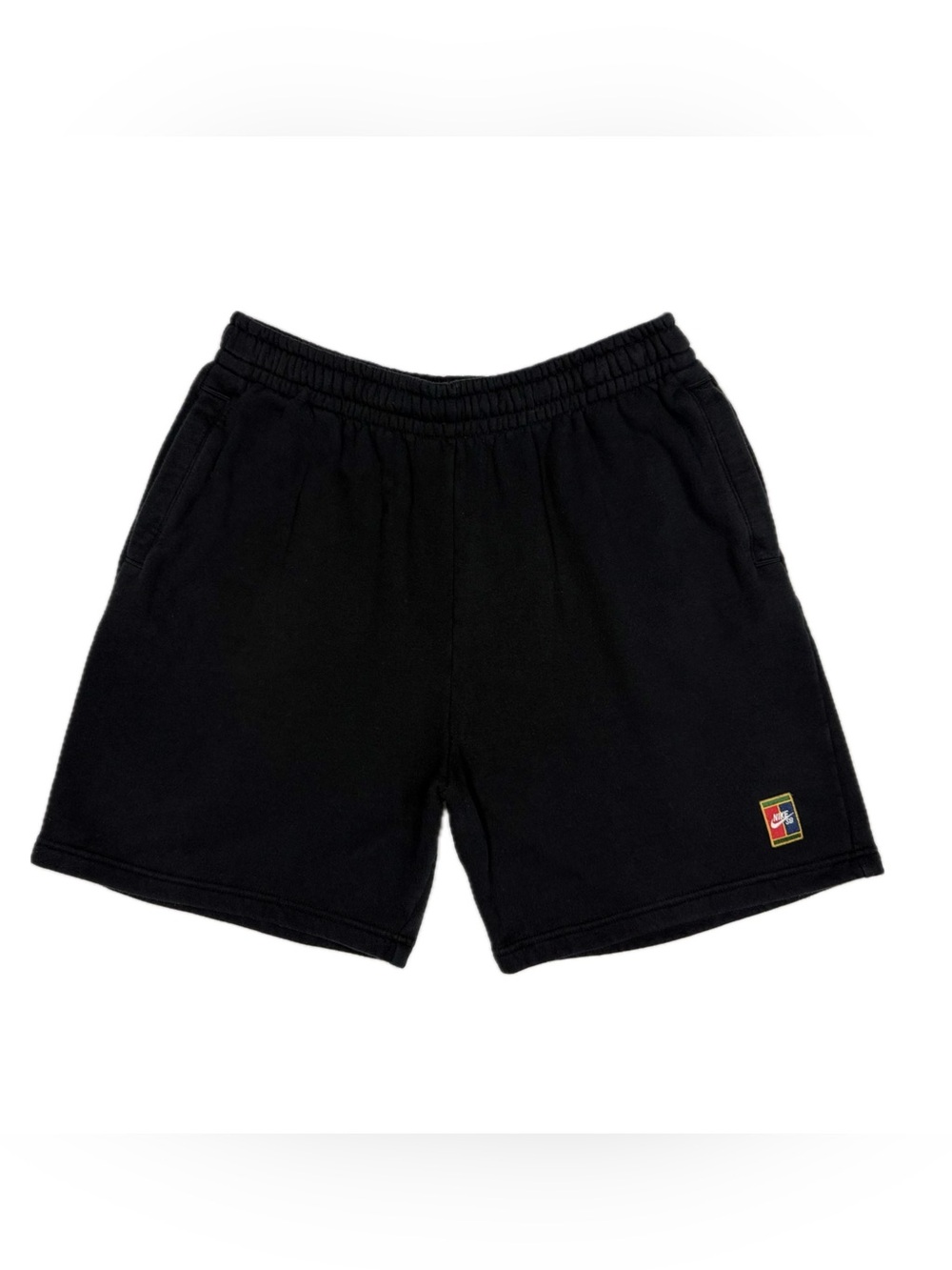Nike SB cotton blend black embroidered tennis court logo shorts men’s large